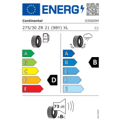 CONTINENTAL L275/30 ZR21 SPORT CONTACT 5P 98Y XL RO1 FR