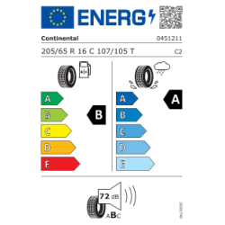 CONTINENTAL L205/65 R16C VAN CONTACT 200 107/105T
